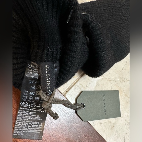ALLSAINTS! Knit Cuff Gloves/Sheep leather/Size-S - Picture 5 of 9